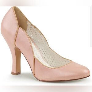 Pinup Couture - Smitten 04 Pump - Baby Pink Faux Leather - Size 7